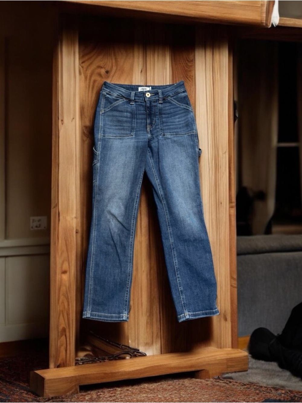 Edgely Slim Straight Ankle High Rise Carpenter Jeans SZ 4